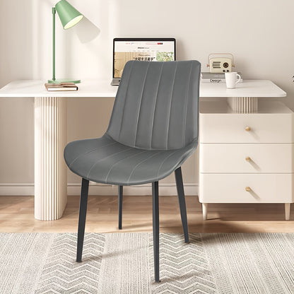 Eetkamerstoelen – Stoelen – Kuipstoelen – Dining Chairs – Keukenstoelen – Grijs – Ergonomisch Comfort – Metaal Met Poedercoating