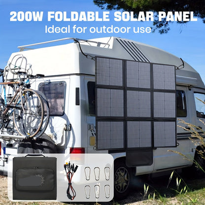 Opvouwbaar Zonnepaneel – Draagbare Zonnebatterij – Solar Charger – Camping Zonnepaneel – 200W – Monokristallijn – Compact