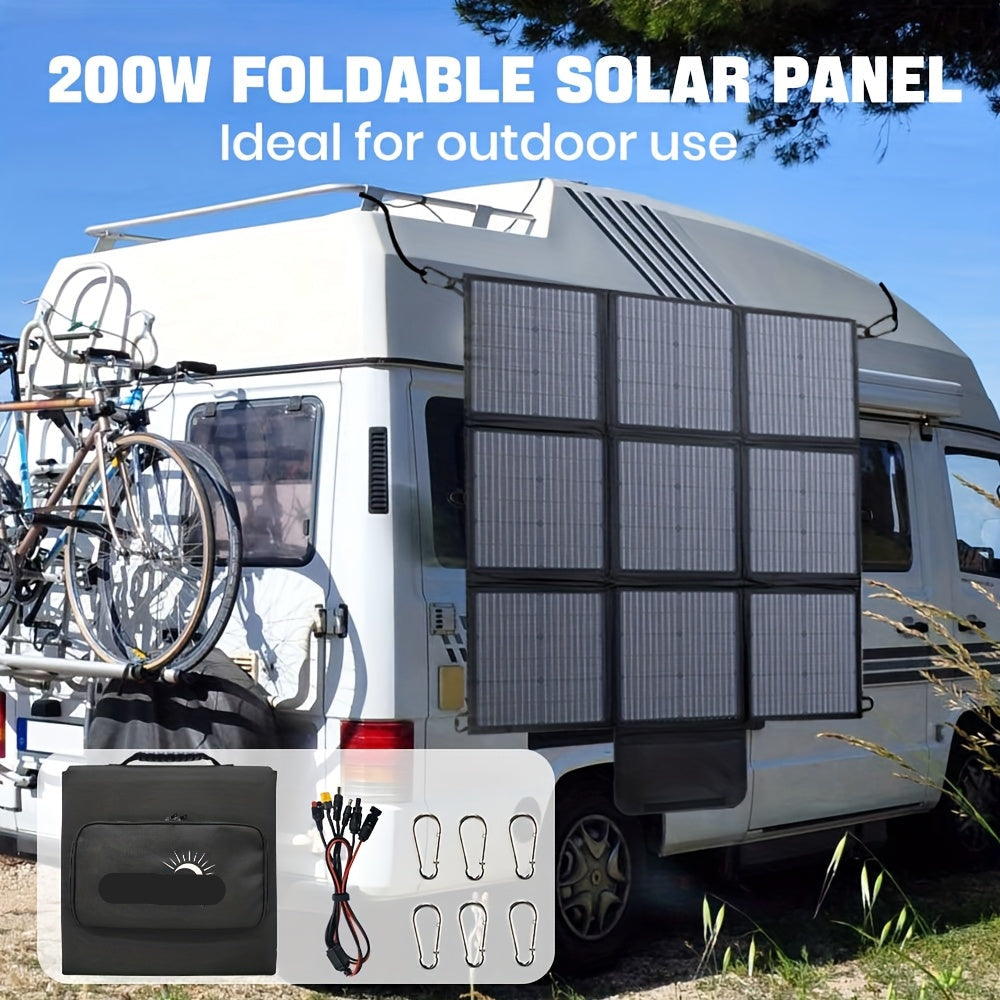 Opvouwbaar Zonnepaneel – Draagbare Zonnebatterij – Solar Charger – Camping Zonnepaneel – 200W – Monokristallijn – Compact
