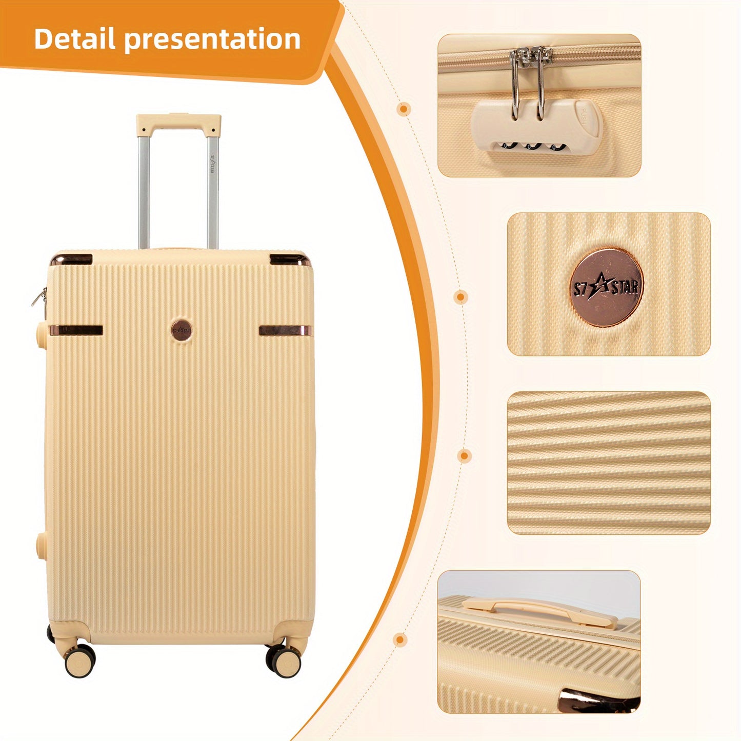 Koffer – Reiskoffer – Trolley – Handbagagekoffer – Valies – Harde ABS Buitenschaal – 360 Graden Draaibare Wielen
