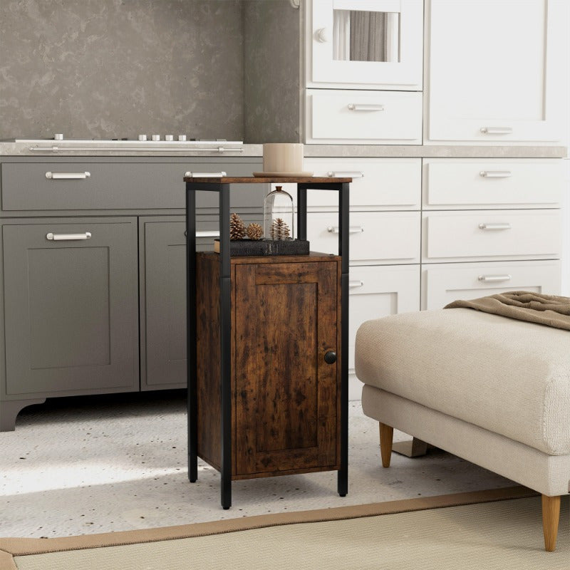 Sidetable – Consoletafel – Bijzettafel – Wandtafel – Industrieel – Verstelbaar Legblad – Robuust Metalen Frame – Compact 34x30x80 cm