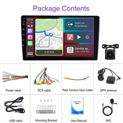 Multimedia Autoradio – Car Stereo – Navigatiesysteem – Infotainment Systeem – Touchscreen Radio – Android 15 Systeem – 9-Inch HD Scherm – Draadloze CarPlay & Android Auto