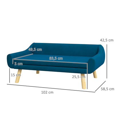 Huisdierbed – Dierenbank – Hondenbed – Kattenbed – Sofa – Scandinavisch Design – Afneembaar Wasbaar Kussen – Zacht Fluweel Polyester