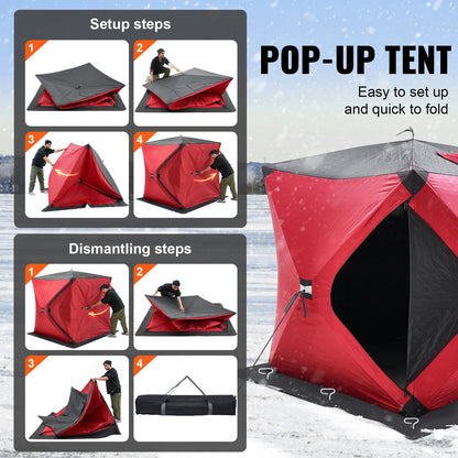Pop-up IJsvis Shelter – IJsvis Tent – IJsvis Shelter – Vistuinhuis – Vistuinhut – Lichtgewicht & Draagbaar – Water- en Windbestendig Polyester