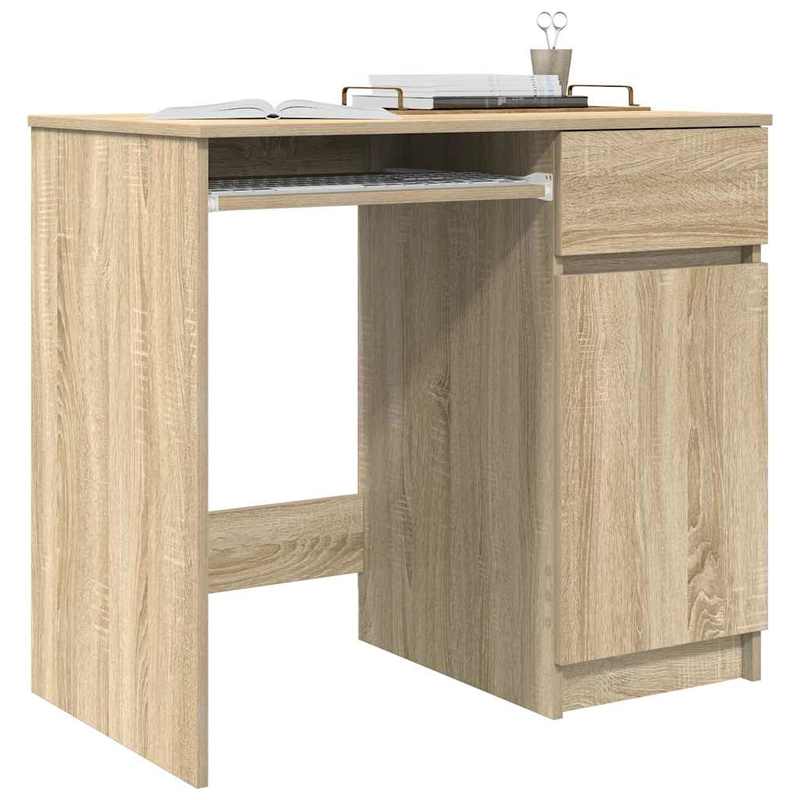 Bureau – Schrijftafel – Computertafel – Werkplek – Kantoormeubel – Sonoma Eiken – Compact 86x49x76 cm – Stevig Spaanplaat