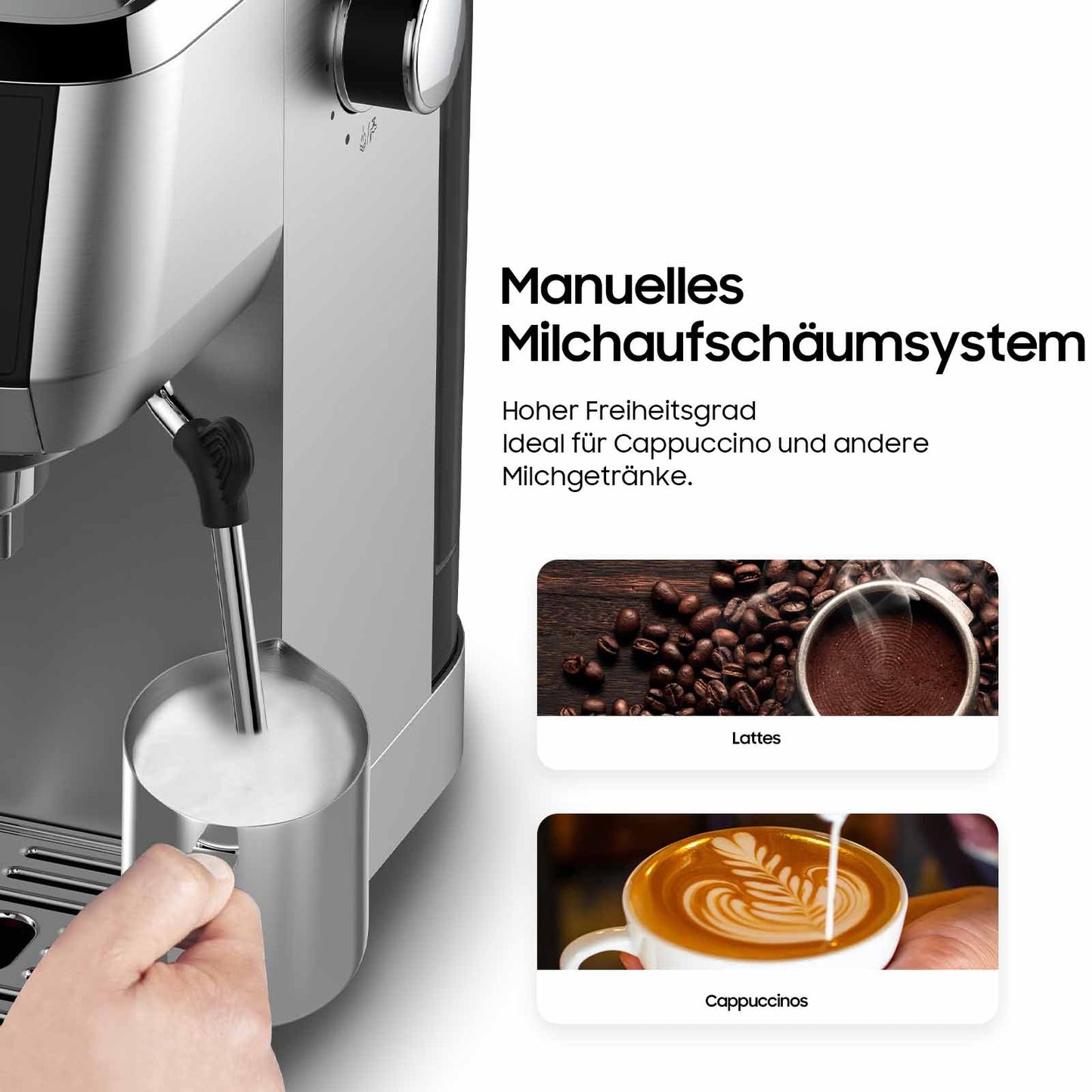 Espressomachine – Koffiezetapparaat – Koffiemachine – Siebdrager – Volautomaat – 20 Bar Italiaanse Pomp – RVS Behuizing 1,3L Watertank