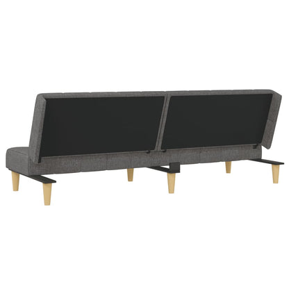 Slaapbank – Bedbank – Logeerbank – Vouwbank – 2-Zitsbank – Lichtgrijs – Verstelbare Rugleuningen – Metalen Frame