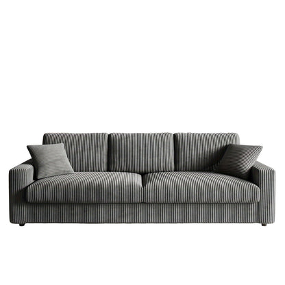 Hoekbank – Loungebank – 4-Zitsbank – Slaapbank – Sofa – 256 cm – Corduroy Bekleding – Inclusief 2 Kussens - Grijs