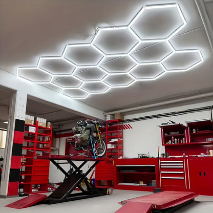 Hexagon Garage Lamp – Werkplaatsverlichting – Industrieel Plafondlicht – LED Buislamp – Modern Design – 8W – Aluminium Behuizing