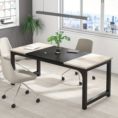 Bureau – Werkplek – Studietafel – Tafel – Industrieel Design – Extra Groot 180x80 cm – Stevig Metaal & Kunsthout – Geschikt Voor 6-8 Personen