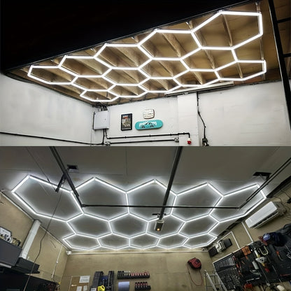 Hexagon Garage Lamp – Werkplaatsverlichting – Industrieel Plafondlicht – LED Buislamp – Modern Design – 8W – Aluminium Behuizing