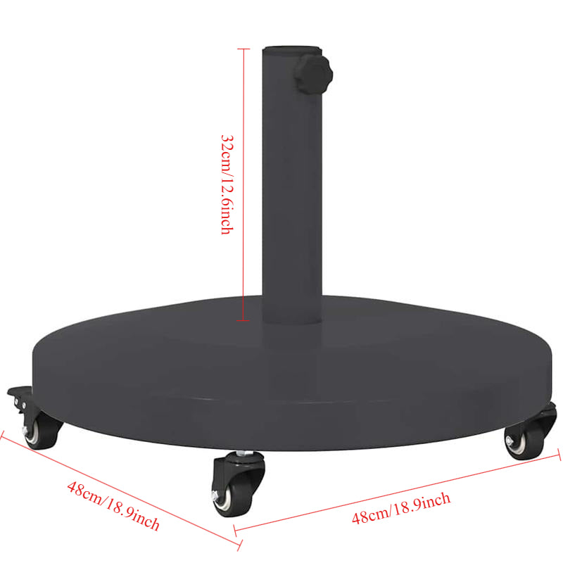 Parasolvoet – Parasolhouder – Parasolstandaard – Kruisvoet – Buitenvoet – Stevige Betonvoet – Poedercoating – Extra Breed 48x48 cm – Donkergrijs