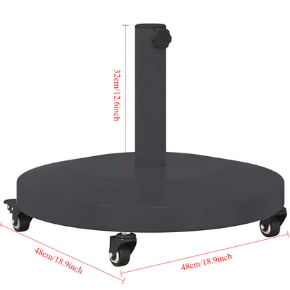 Parasolvoet – Parasolhouder – Parasolstandaard – Kruisvoet – Buitenvoet – Stevige Betonvoet – Poedercoating – Extra Breed 48x48 cm – Donkergrijs