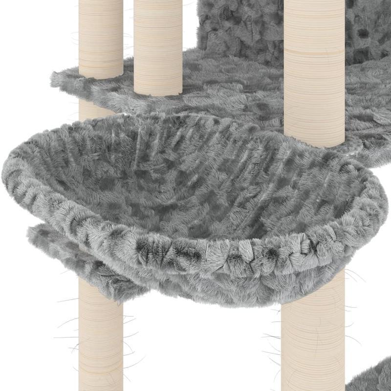 Light Gray Sisal Scratching Post Cat Furniture, 191cm Hardwood Construction, Kattenmeubel