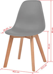 Eetkamerstoelen - Set van 6 - Kunststof - Grijs Eettafel Stoelen - Eetkamerstoelen Set - Grijze Stoelen - Kunststof Stoelen - Comfortabele Stoelen - Grijs