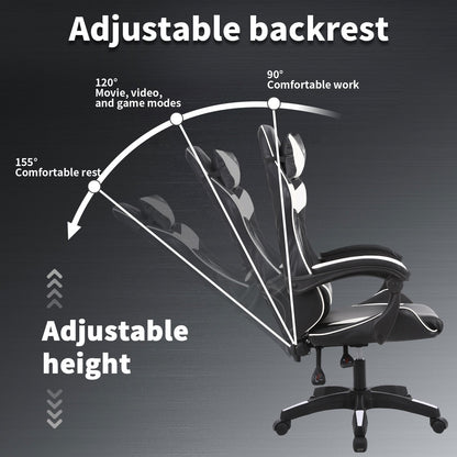 High-Back Gaming Chair PC Office Chair Computer Racing Chair PU Desk Task Chair Ergonomic Executive Swivel Rolling Chair with Lumbar Support for Back Pain Women, Men