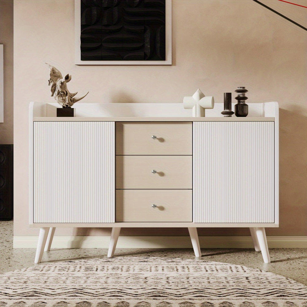 Dressoir – Ladekast – Opbergkast – Buffetkast – Kast – Modern – MDF Materiaal – 117,5 cm – Wit Houtlook