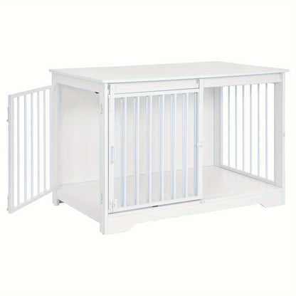 Hondenbench – Hondenkooi – Dog Cage – Hondenbox – Huisdierenbench – Modern Design – 2 Deuren & Side Table – Geschikt Tot 100 kg – Wit