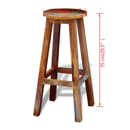Solid Bar Stool - Massive Thick Square Leg & Wide Base, Heavy-Duty Modern Counter Stool with Backrest-like, Easy Assembly, Bar, for Cave - Wood Grain (No, Sturdy Four-Legged Design)