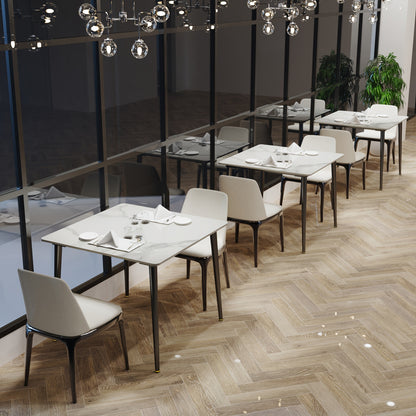 Eettafel – Tafel – Eetkamertafel – Keukentafel – Dinertafel – Rechthoekig Sintered Stone Blad – Kras- en Vlekbestendig – Eenvoudig Schoon Te Maken