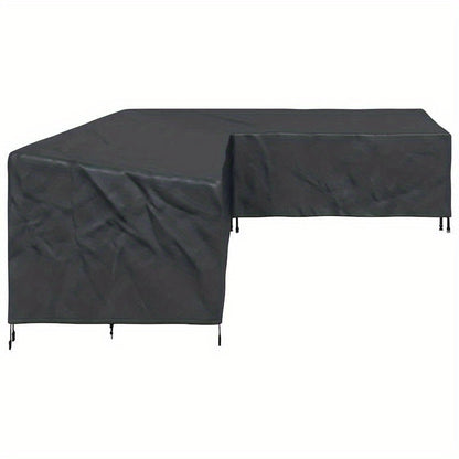 Tuinmeubelhoes – Loungedeksel – Buitenmeubelhoes – Patiohoes – Hoekbankhoes – Extra Groot 355x275x80 cm – Waterdicht 420D Oxford Polyester – UV-Bestendig Met Versterkte Naden – Zwart