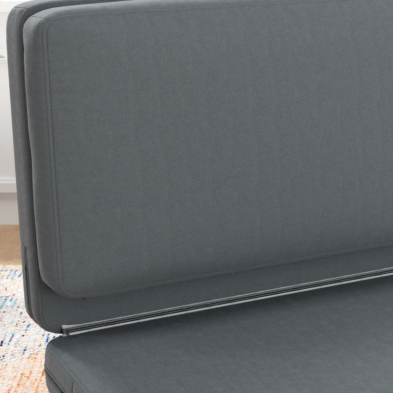 Slaapbank – Bedbank – Sofa – Slaapstoel – 3-in-1 Opvouwbaar – Donkergrijs – Draagvermogen 240 kg – Zachte Dikke Bekleding