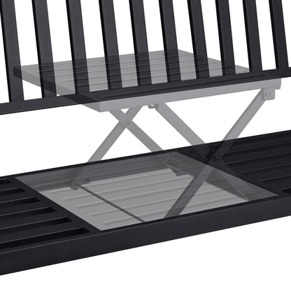Tuinbank – Buitenbank – Balkonbank – Terrasbank – Zitbank – Opklapbare Tafel – Staal – 150 cm Breed