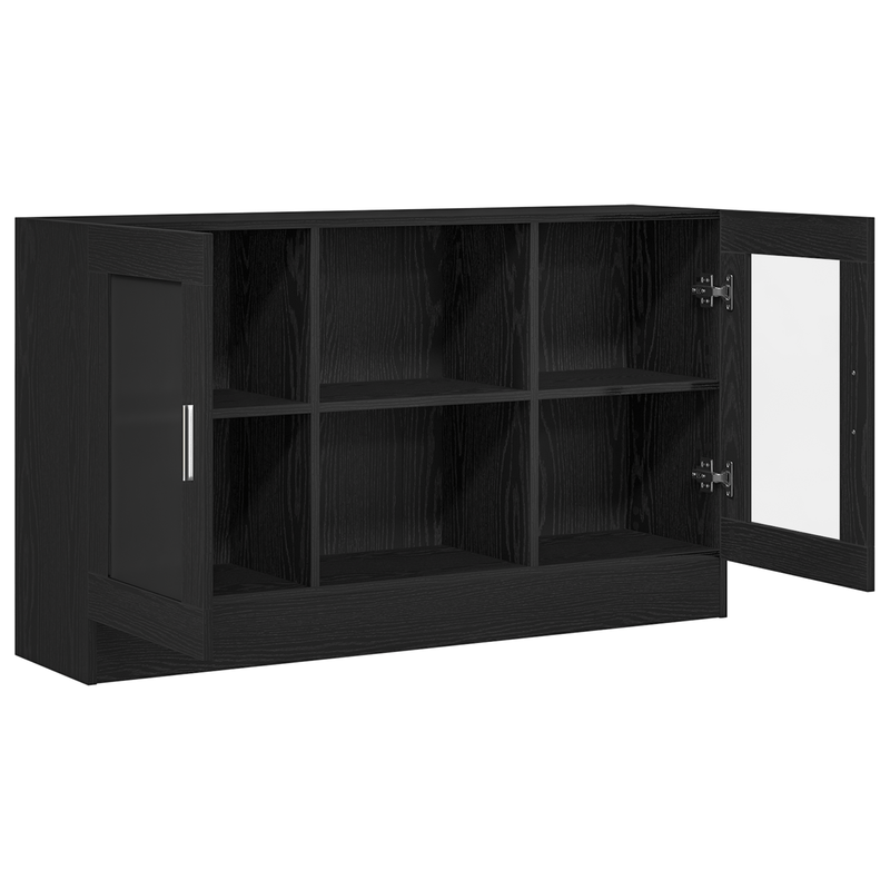 Sideboard Black Oaken 120x30.5x70cm Gemaakt van Engineered Wood Removable storage practical