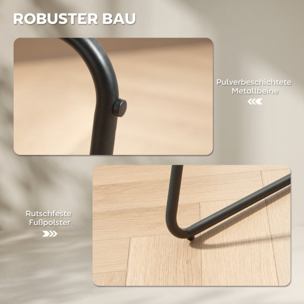Barstoel – Barkruk – Barstoel Kruk – Keukenstoel – Barstoel Met Rugleuning – Set Van 2 – Grijs Stoffen Bekleding – Comfortabele Schuimzitting – Stevige Metalen Poten – Geen Montage