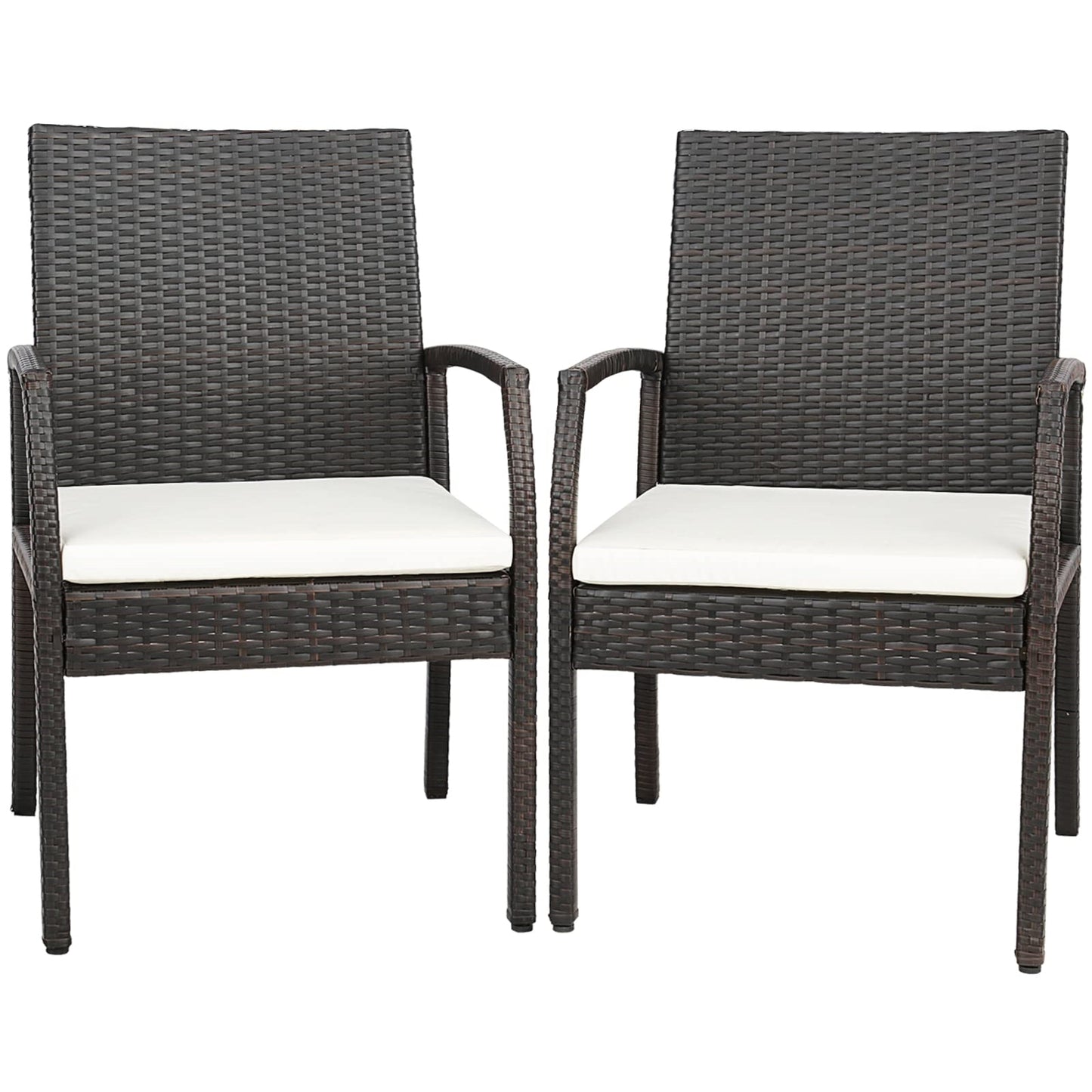 Tuinstoel – Rattan Stoel – Tuinstoelen Set – Balkonstoel – Terrasstoel – Ergonomisch Comfort – Weerbestendig PE-Rattan