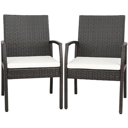 Tuinstoel – Rattan Stoel – Tuinstoelen Set – Balkonstoel – Terrasstoel – Ergonomisch Comfort – Weerbestendig PE-Rattan