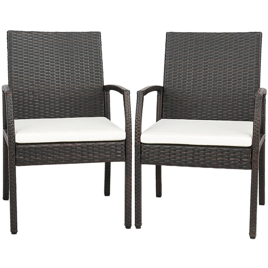 Tuinstoel – Rattan Stoel – Tuinstoelen Set – Balkonstoel – Terrasstoel – Ergonomisch Comfort – Weerbestendig PE-Rattan