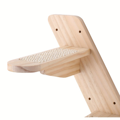 Kattenwandplanken – Kattenplankenset – Klimplanken Kat – Kattenmeubel – Hangmat Kat – Set Van 5 Stuks – Stevig Hout – Compleet Met Montagemateriaal