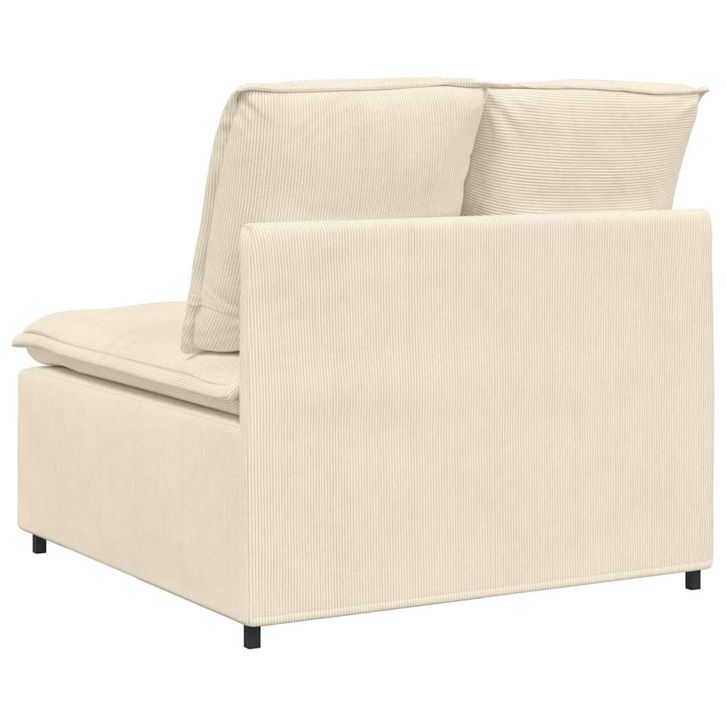 Modulaire Bank – Bankstel – Hoekbank – Zitmeubel – Sofa – Corduroy Bekleding – Stevig Metalen Frame – Creme Centre Module