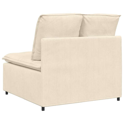Modulaire Bank – Bankstel – Hoekbank – Zitmeubel – Sofa – Corduroy Bekleding – Stevig Metalen Frame – Creme Centre Module