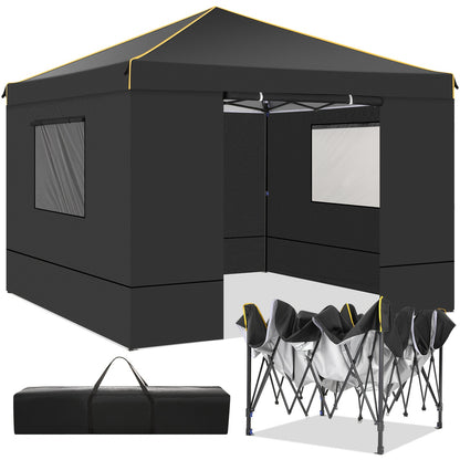 Pop-up Tent – Vouwtent – Partytent – Schaduw Tent – Paviljoen – Zwart – 3,05×3,05 Meter – PU-gecoat Oxford Doek – Stevig Carbon Stalen Frame
