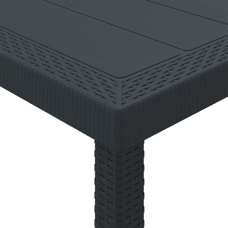 Tuintafel – Buitentafel – Terrastafel – Eettafel – Balkon tafel – Weerbestendig – Poly Rattan Antraciet 100x100x73 cm