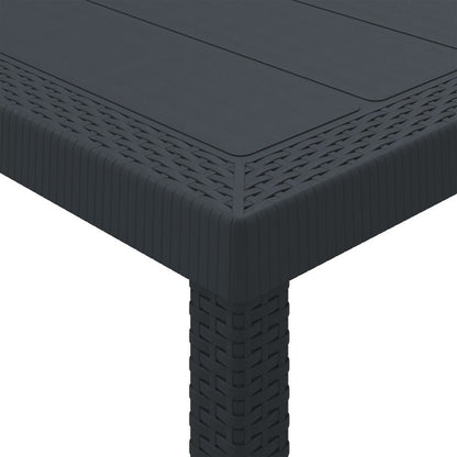 Tuintafel – Buitentafel – Terrastafel – Eettafel – Balkon tafel – Weerbestendig – Poly Rattan Antraciet 100x100x73 cm