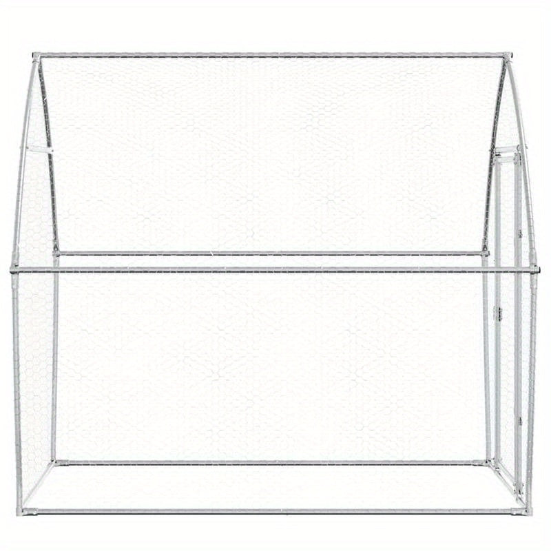 Stainless Steel Small Animal Cage for Puppies & Cats - 200x105x182cm Durable Outdoor Pet Habitat with Ventilation Mesh, Secure Latches & Weather-Resistant Design