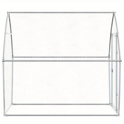 Stainless Steel Small Animal Cage for Puppies & Cats - 200x105x182cm Durable Outdoor Pet Habitat with Ventilation Mesh, Secure Latches & Weather-Resistant Design