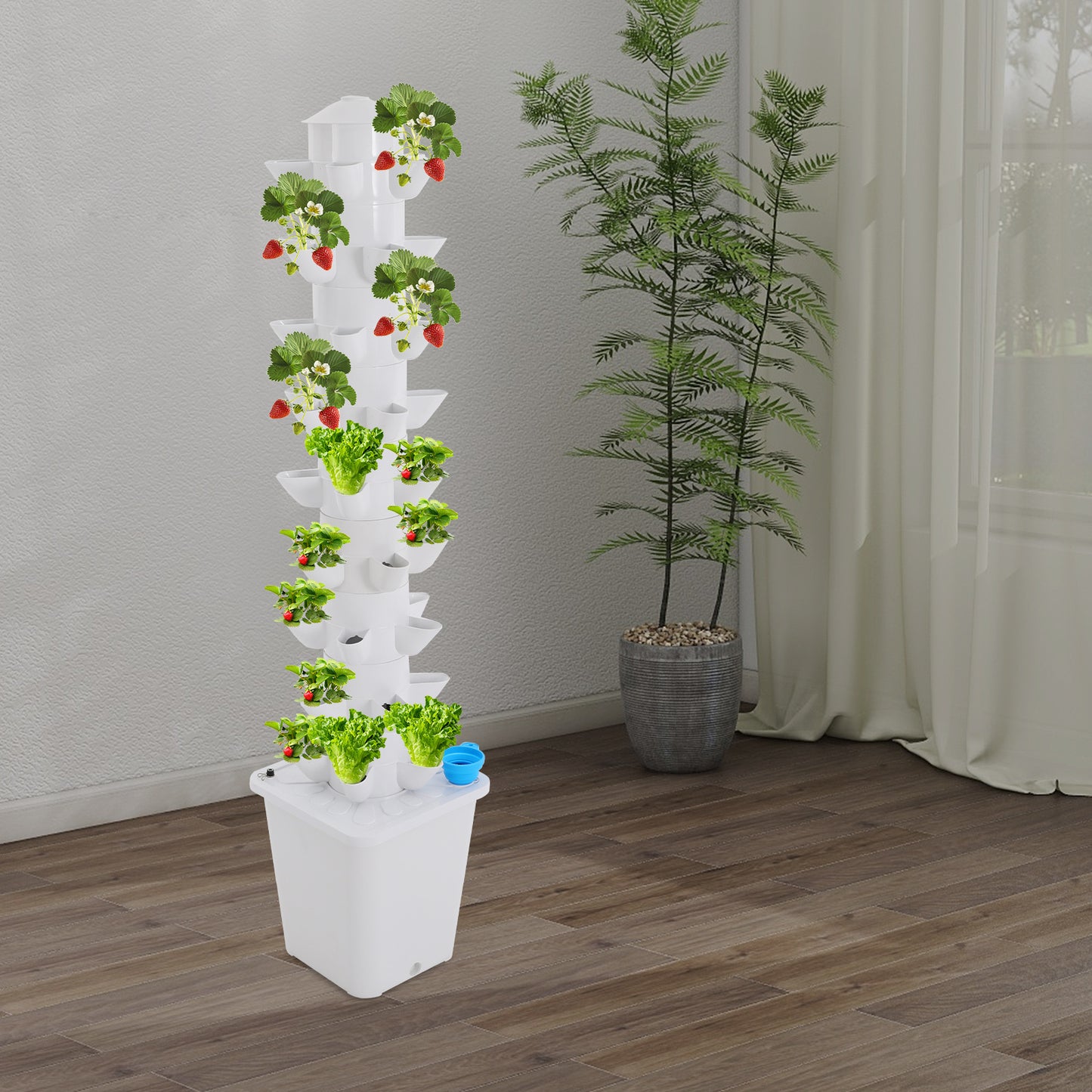 Hydroponische Kweektoren – Verticale Moestuin – Hydrocultuur Systeem – Plantentoren – Groeitoren – 9 Lagen Met 45 Plantgaten – Waterpomp Met 10L Tank – Compact Ruimtebesparend