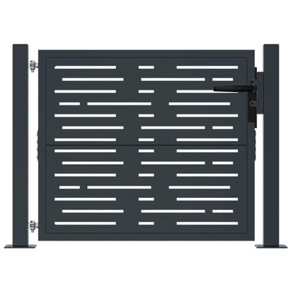 Metalen Tuinpoort – Tuinafscheiding – Tuintor – Brug – Tuinhek – Antraciet – Duurzaam Weerbestendig Metaal – 104x104 cm Modern Verticale Spijlen