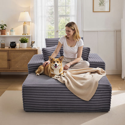 Chaise Longue – Ligstoel – Zitzak – Lounge Bank – Relaxstoel – 138 cm – Zachte Faux Fur Bekleding – Ergonomisch Comfort Met Pocketvering