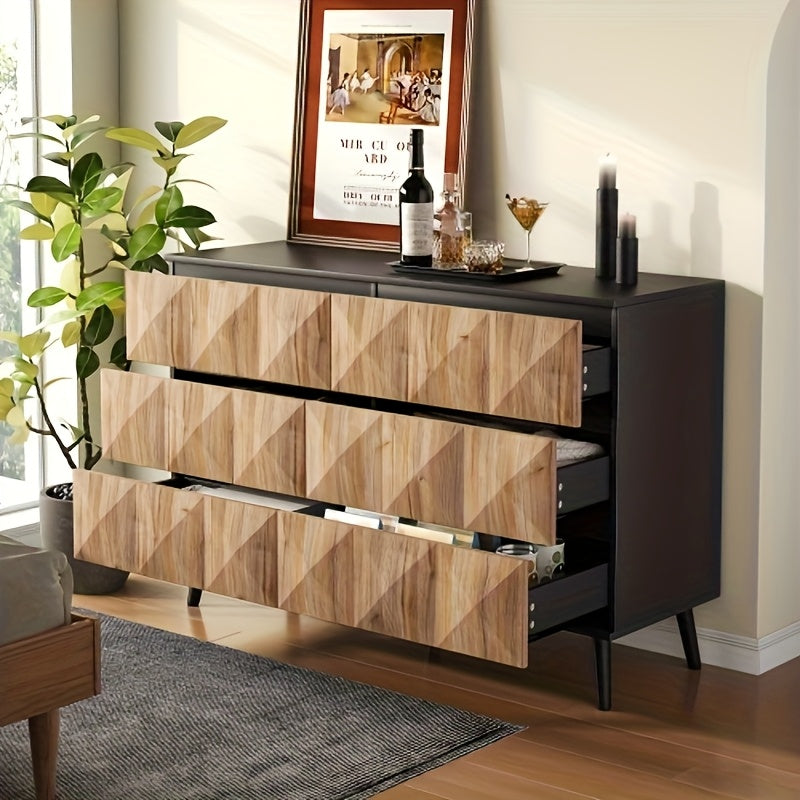 Ladekast – Ladenkast – Kommode – Opbergkast – Dressoir – 6 Lades – Duurzaam Bamboe – Compact 69 cm Hoog
