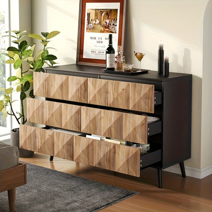 Ladekast – Ladenkast – Kommode – Opbergkast – Dressoir – 6 Lades – Duurzaam Bamboe – Compact 69 cm Hoog