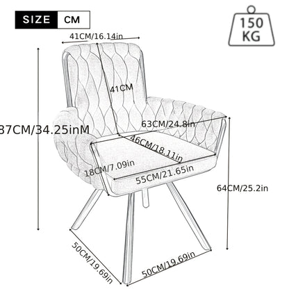 Draaistoel – Armstoel – Eetkamerstoel – Woonkamerstoel – Keukenstoel – Wit – Ergonomisch Ontwerp – Metalen Frame