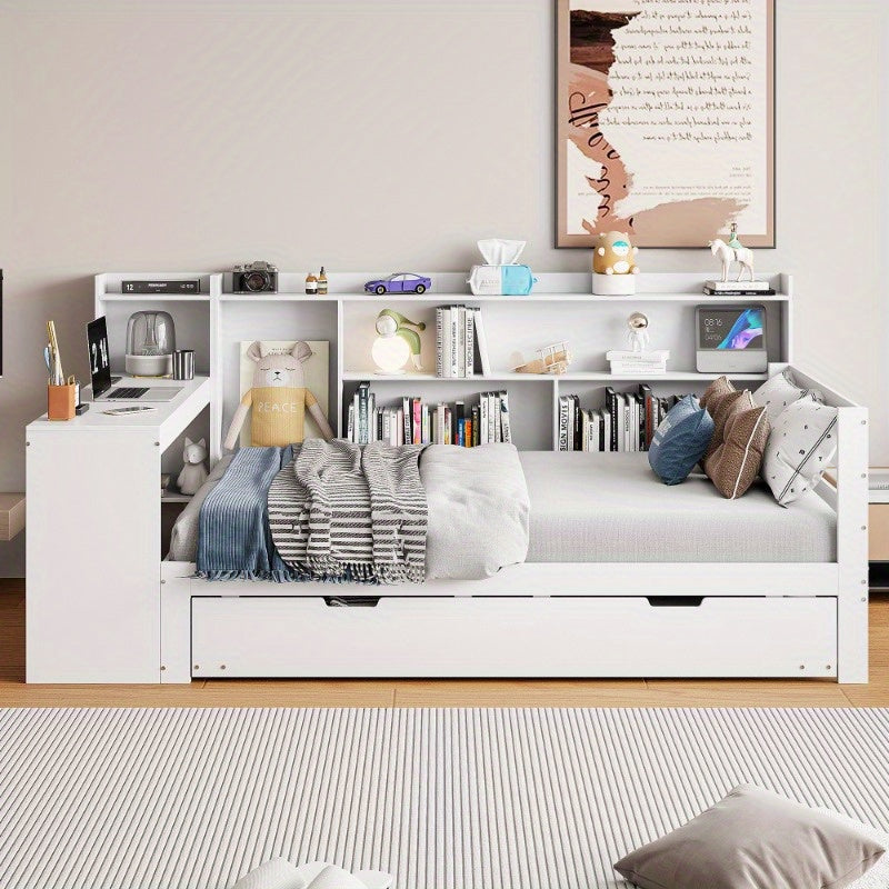 Sofa Bed – Slaapbank – Bedbank – Klikklakbank – Logeerbed – Ruimtebesparend Ontwerp – Ingebouwd Bureau Met Opberglades