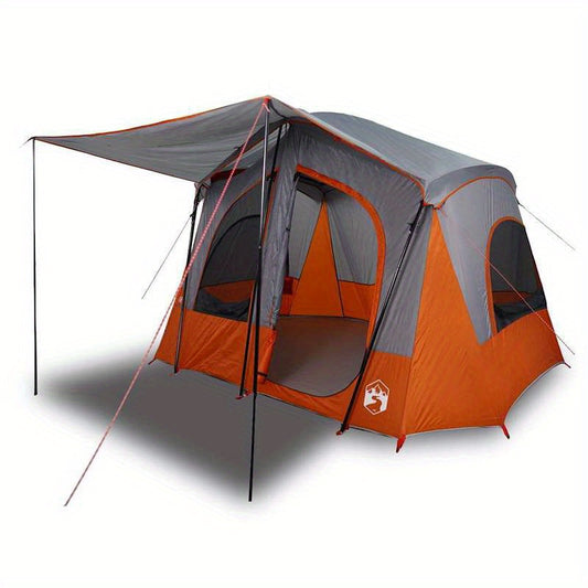 5-Persoons Tent – Kampeertent – Bivaktent – Outdoor Shelter – Familietent – Duurzaam Polyester – Lichtgewicht Glasvezel Stokken – Grijs Oranje