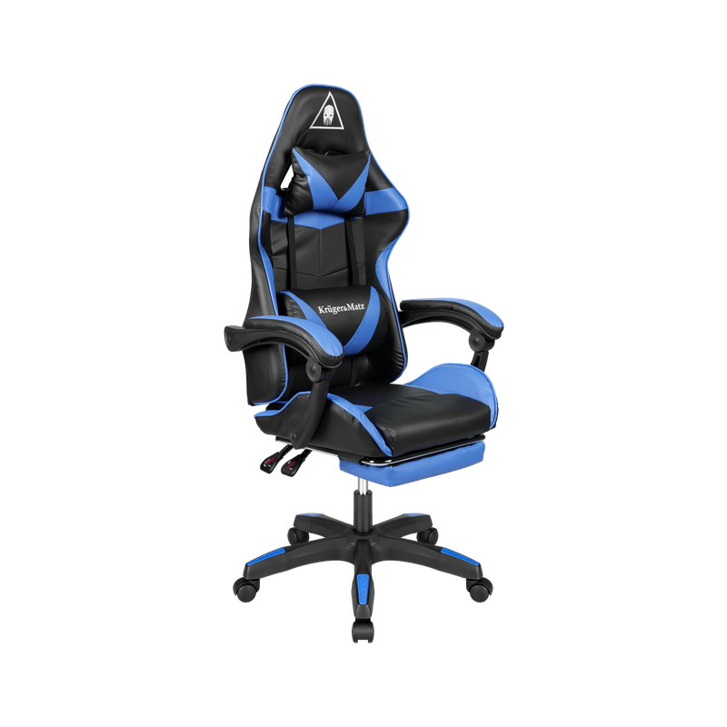 Gamingstoel – Gamestoel – Gaming Chair – Game Stoel – Bureaustoel – Verstelbare Rugleuning 145° – Eco-Leren Bekleding - Zwart/Blauw