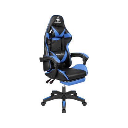 Gamingstoel – Gamestoel – Gaming Chair – Game Stoel – Bureaustoel – Verstelbare Rugleuning 145° – Eco-Leren Bekleding - Zwart/Blauw